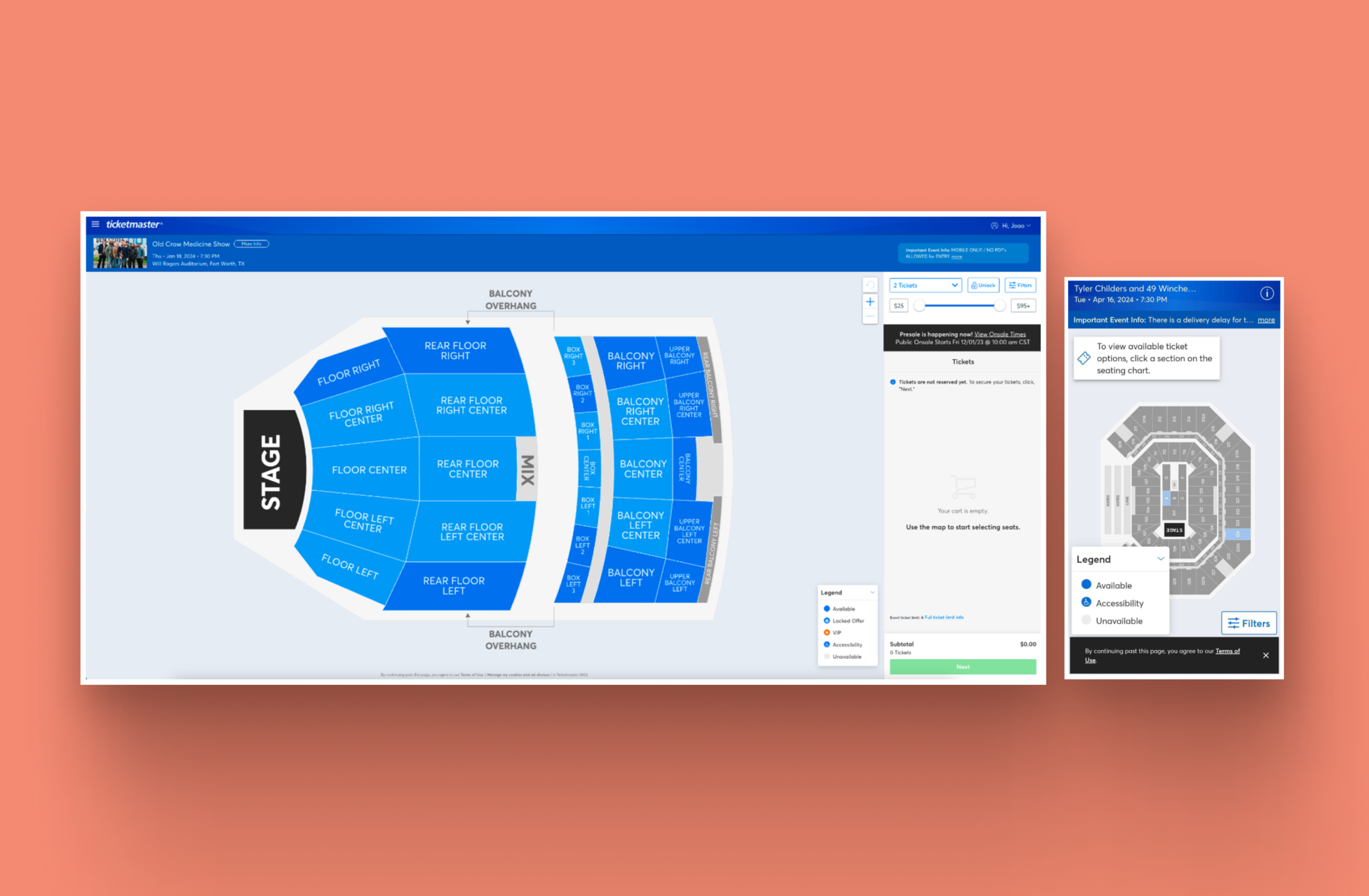 Before: previous Events Detail Page for desktop and mobile