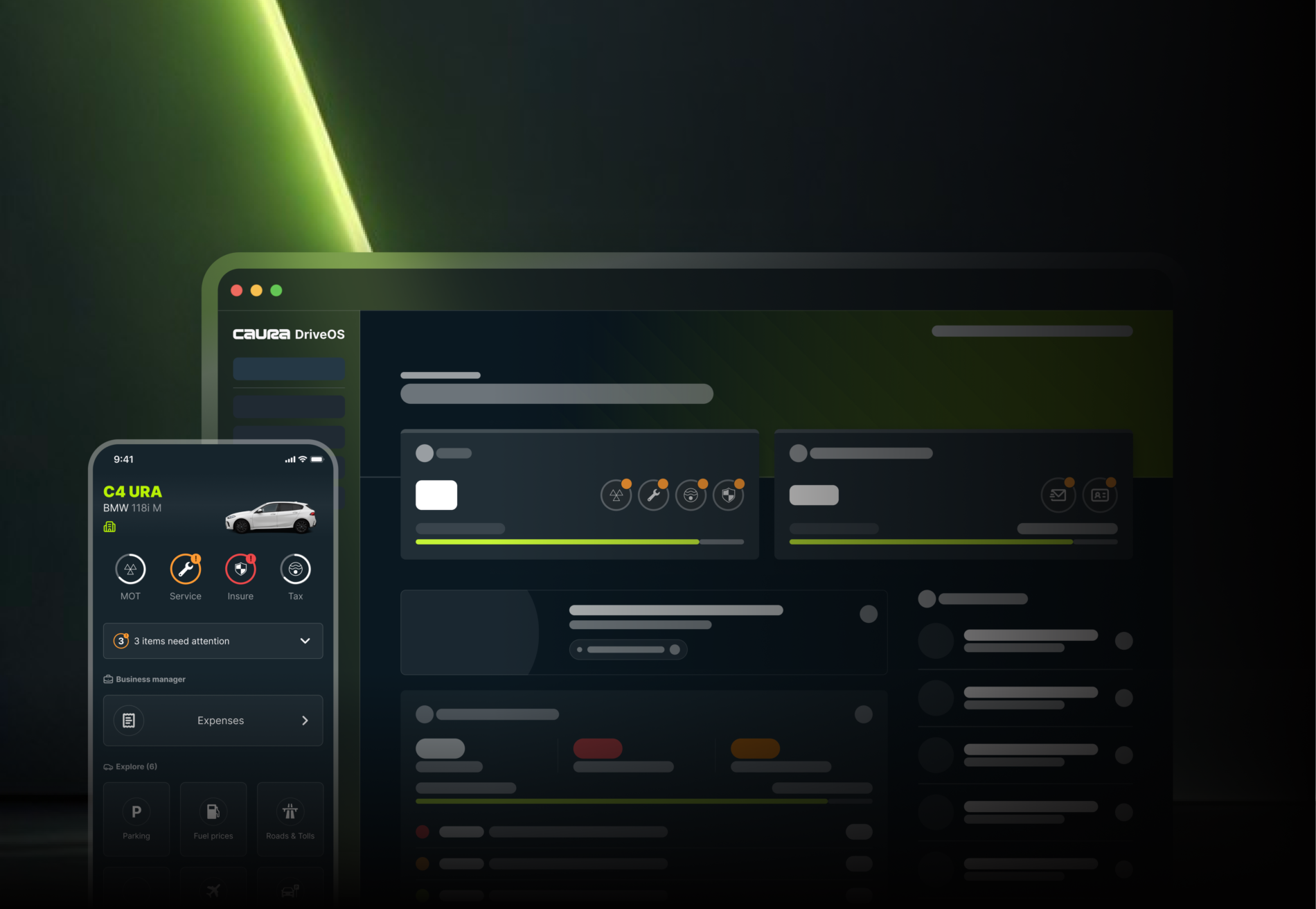 DriveOS dashboard and driver app